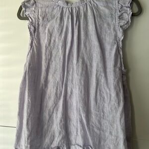 Bella Dahl Lavender Ruffle Sleeve Top